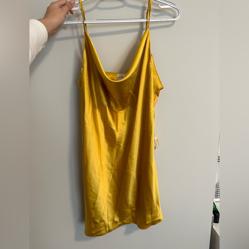 Gold Satin Cowl Neck Dress Princess Polly